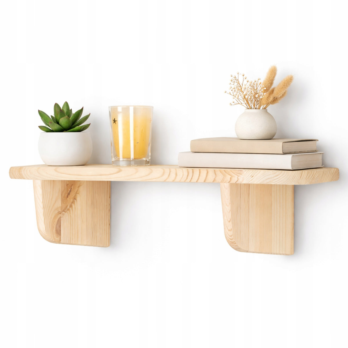 WOODEN PINE WALL BOOKSHELF TOYS FOR KITCHEN LIVING ROOM 45x18