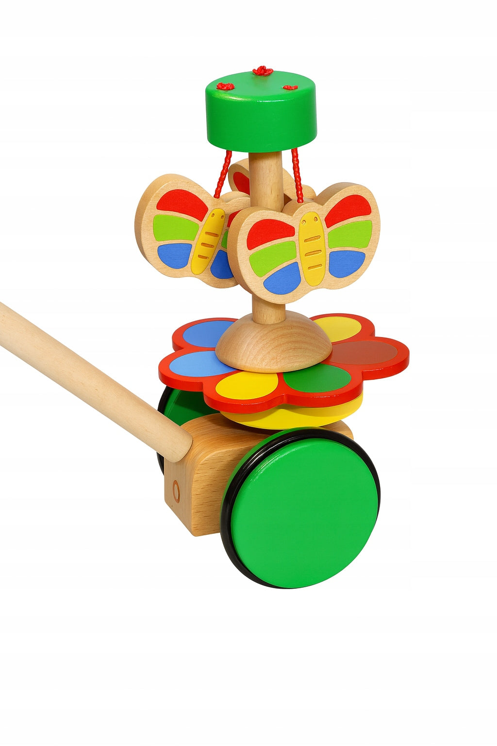 WOODEN PUSHER ON STICK Butterfly Carousel for Learning to Walk for Children Packaging status original