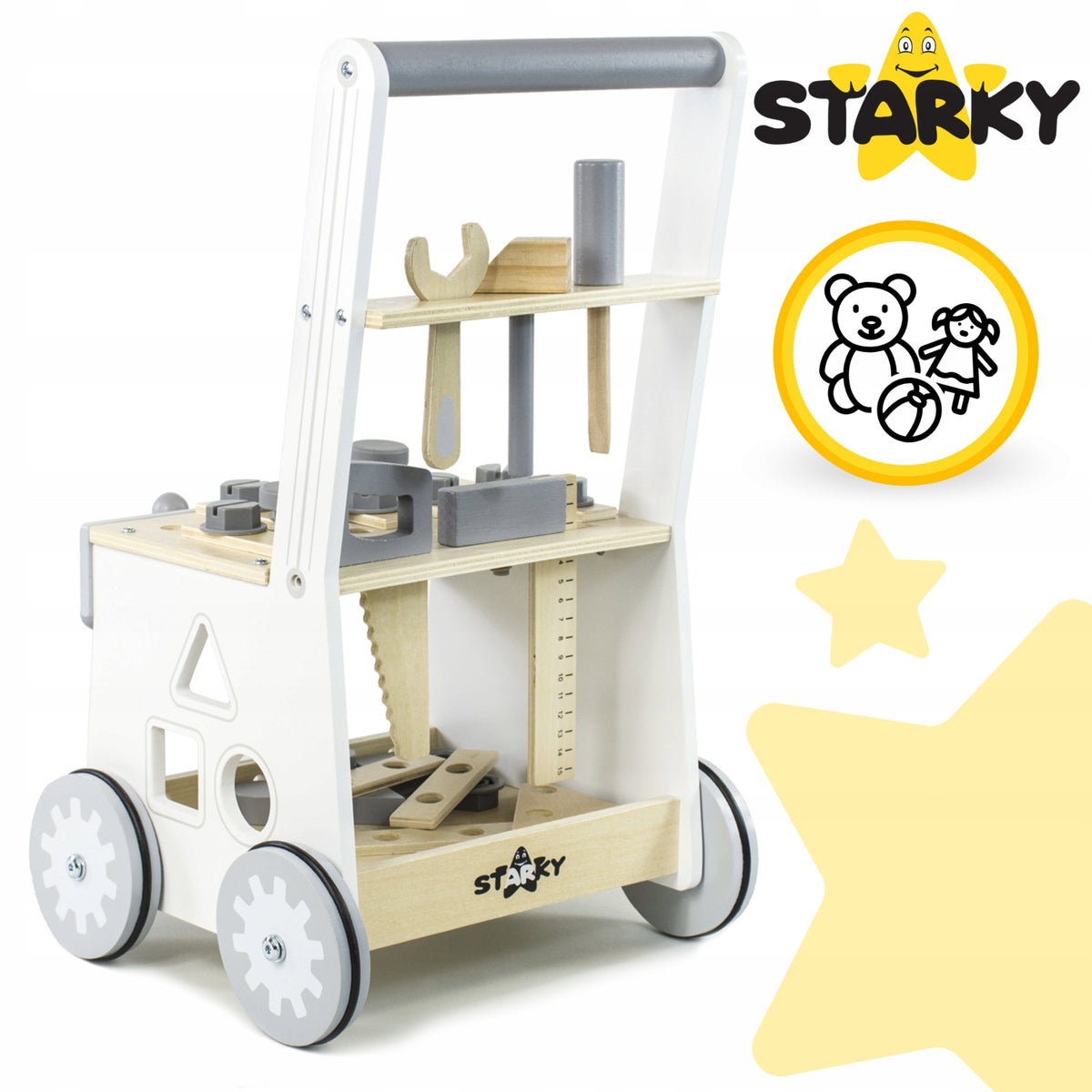 WOODEN PUSHER RIDE-ON FOR CHILDREN GIFT FOR CHILD EDUCATIONAL TABLE Brand Starky