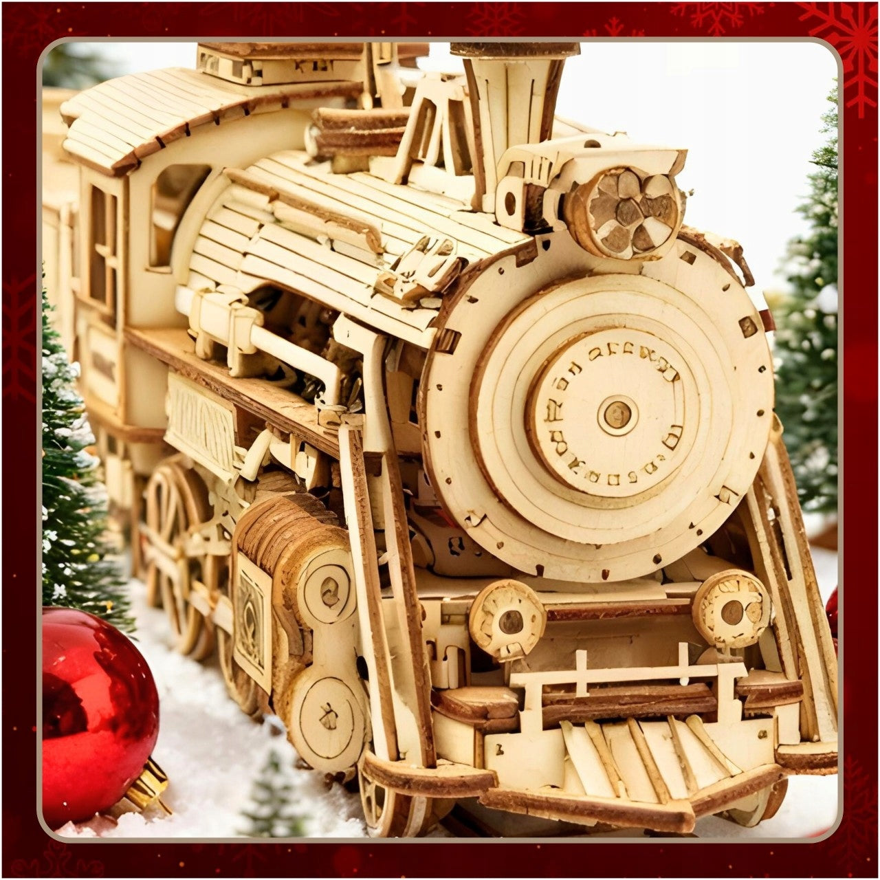 WOODEN PUZZLE 3D LOCOMOTIVE MODEL PUZZLE FOR GIFT FOLDING Manufacturer code DREWNIANY MODEL LOKOMOTYWY WWG
