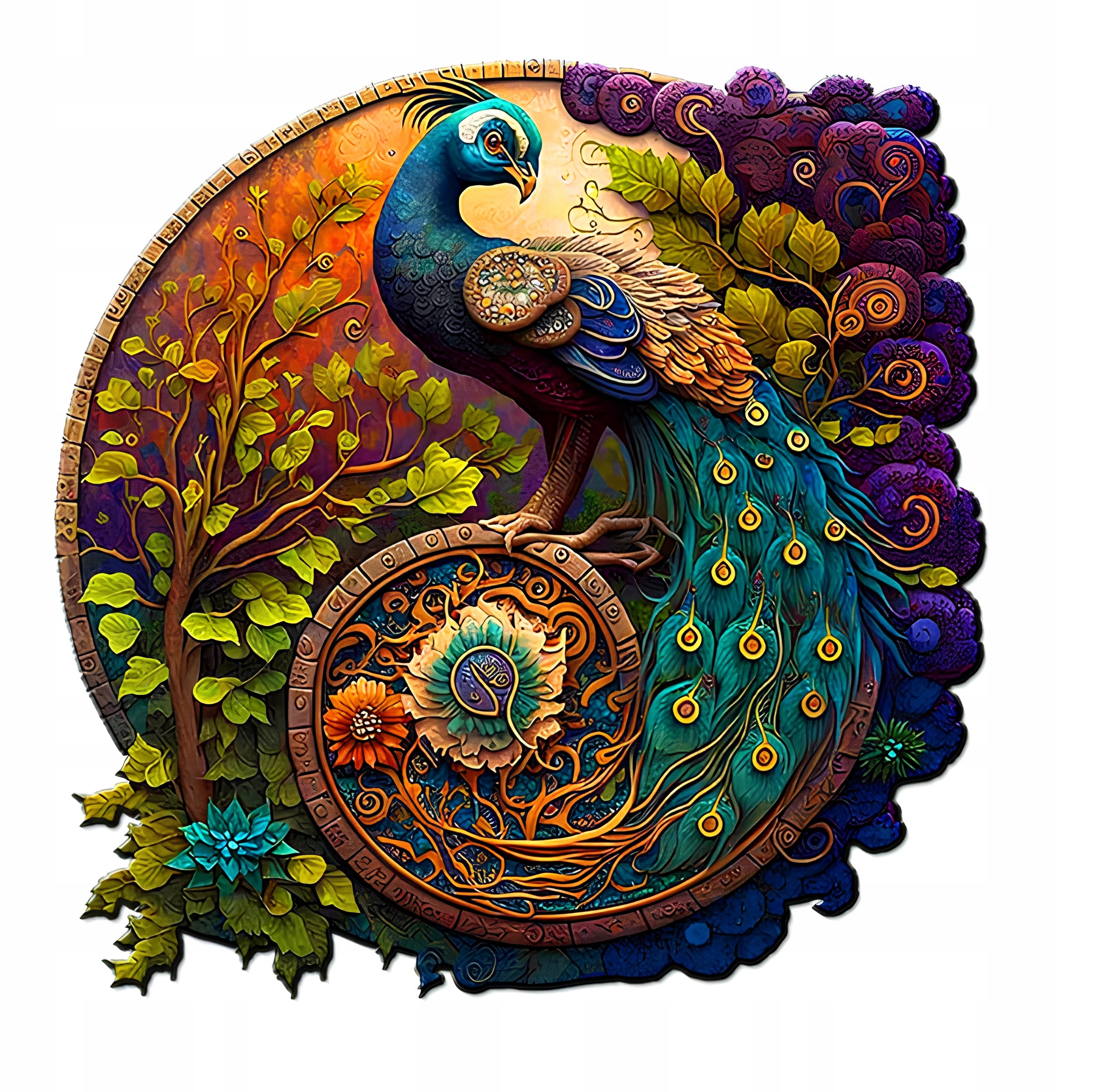 WOODEN PUZZLE BEAUTIFUL PEACOCK BIRD ANIMALS 3D PUZZLE FOR MOM GIRL Packaging status original
