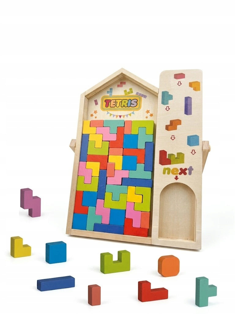 WOODEN PUZZLE EDUCATIONAL BLOCKS GAME TETRIS