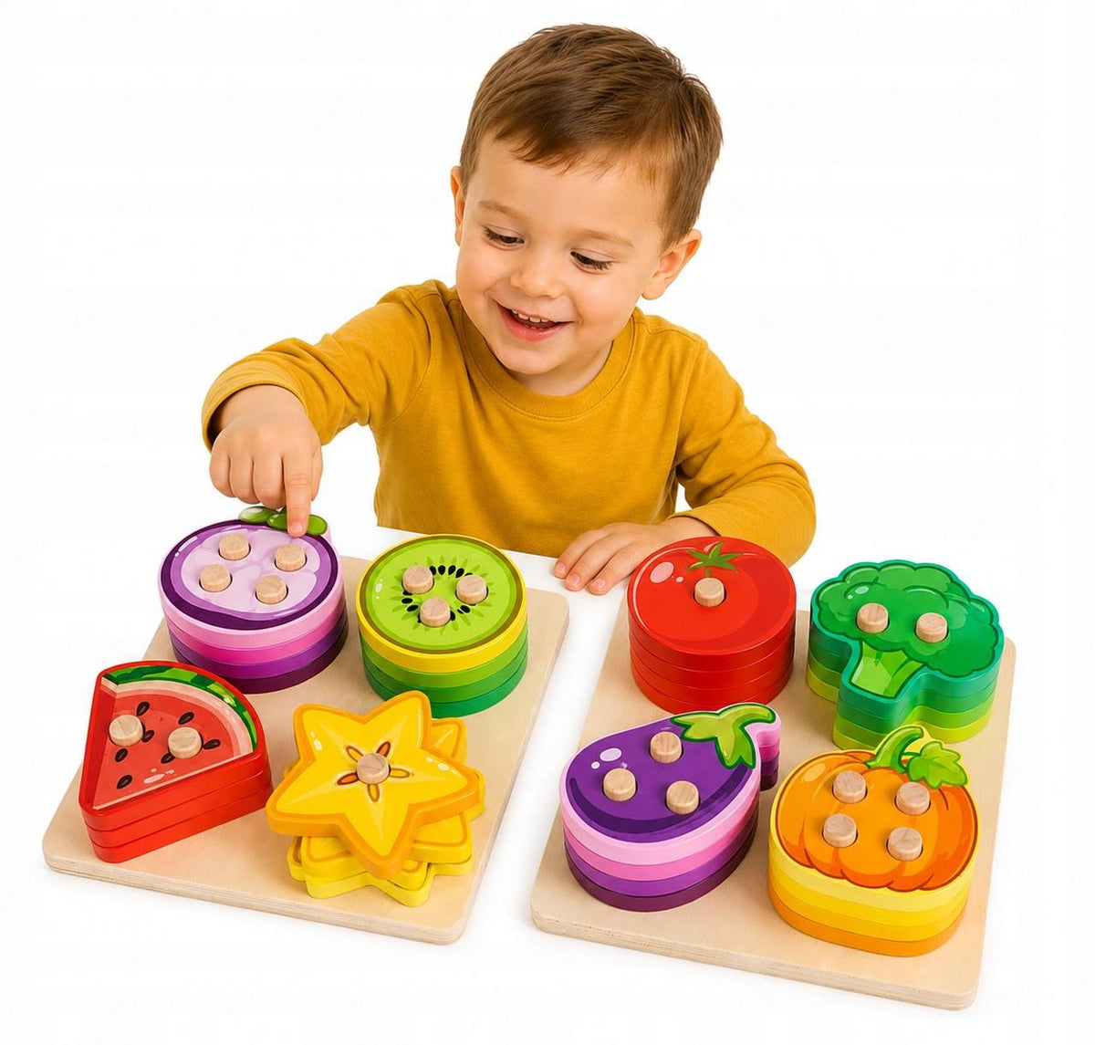 WOODEN PUZZLE MONTESSORI SORTER 2IN1 EDUCATIONAL TOY GAME FOR KIDS