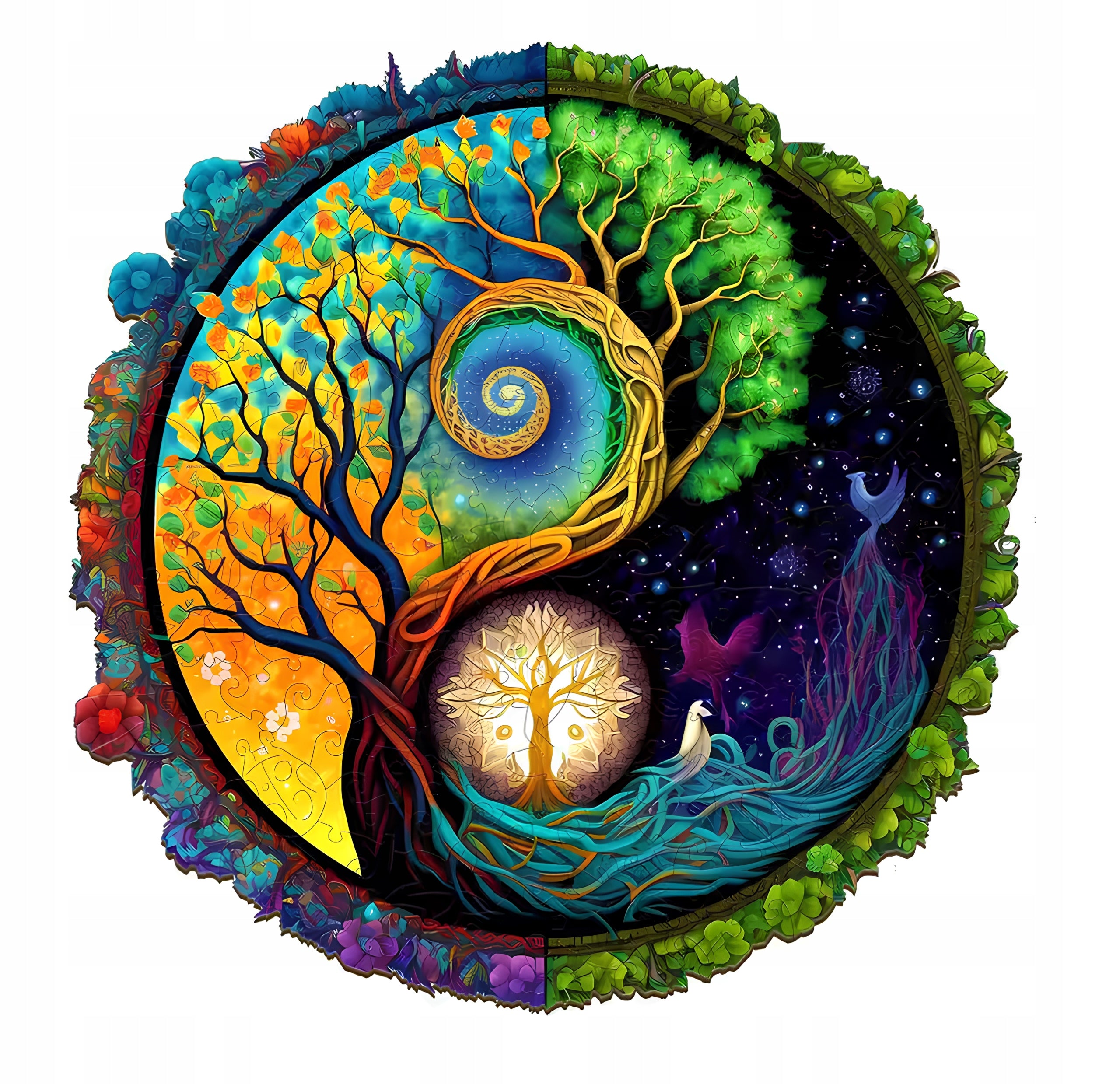 WOODEN PUZZLE NATURE LANDSCAPE TREE 3D PUZZLE FOR ADULT CHILDREN