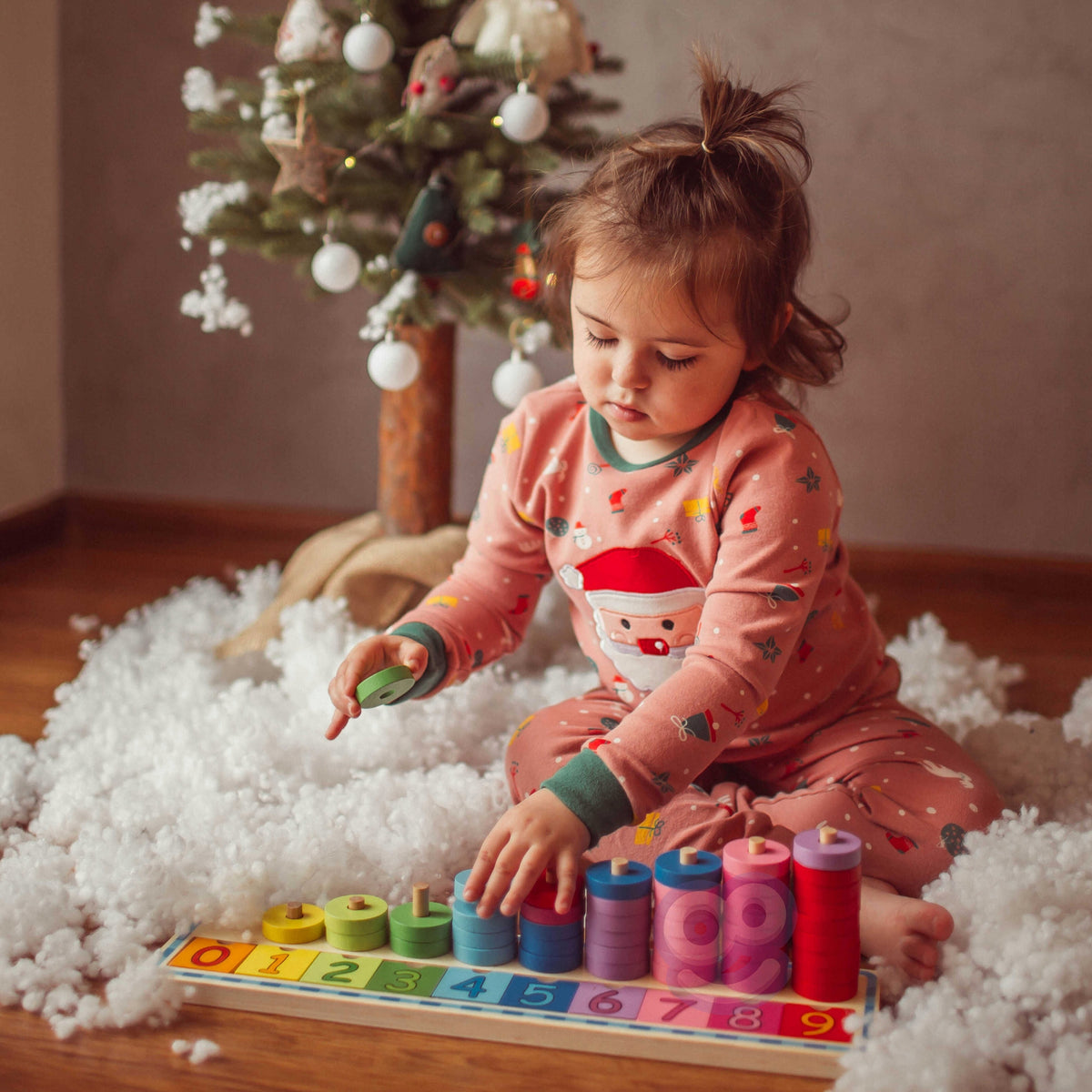 WOODEN PUZZLE SORTER LEARNING TO COUNT MONTESSORI 54 EL. WOOPIE GREEN EAN (GTIN) 5904326941823