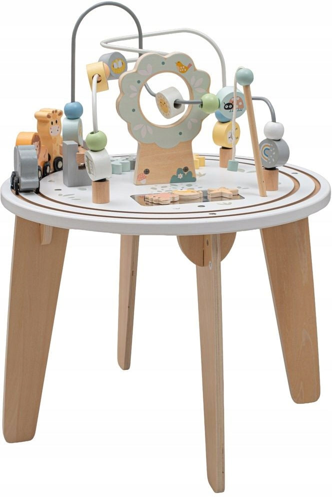 WOODEN ROUND EDUCATIONAL TABLE WITH QUEUE MONTESSORI BABY MIX Manufacturer code 58316
