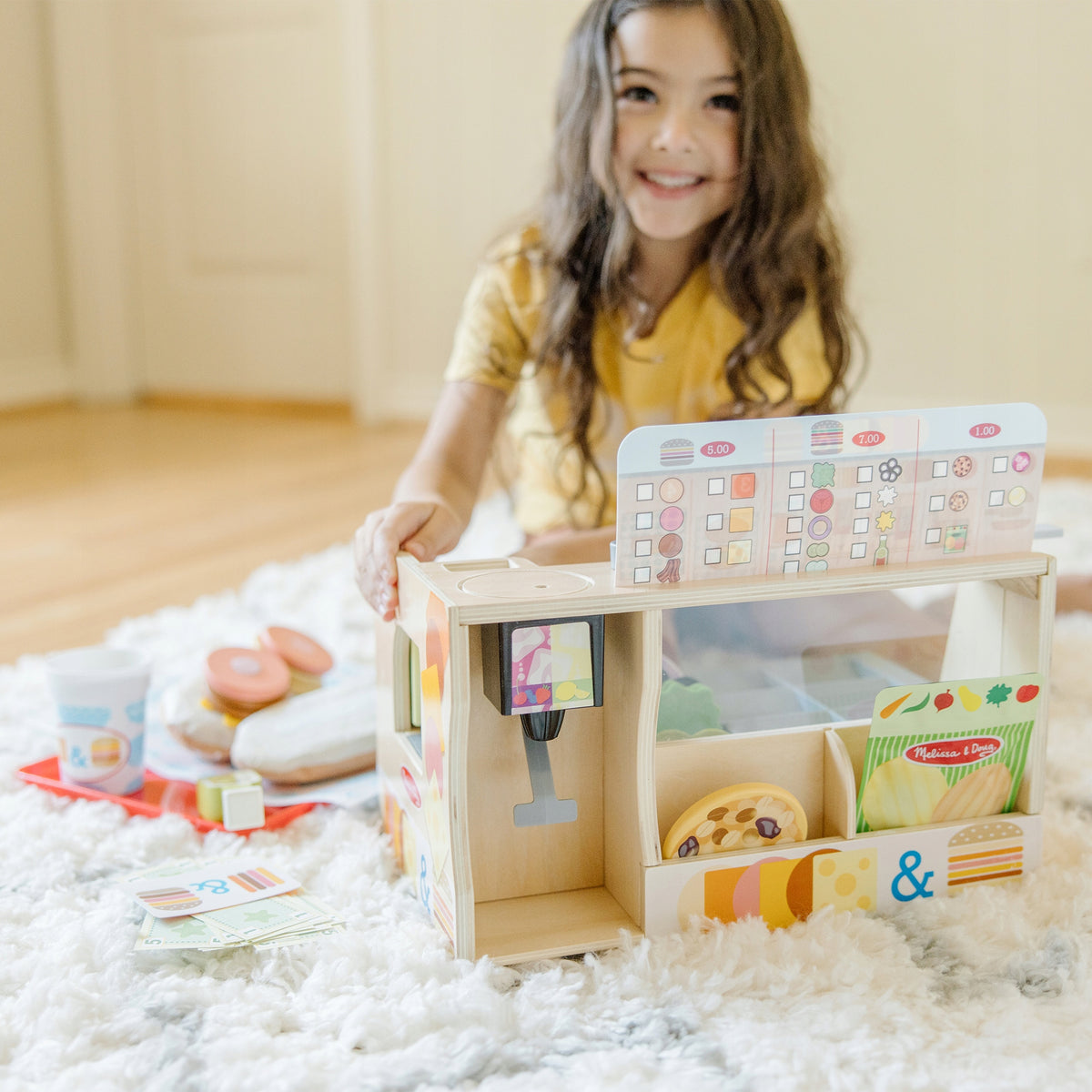 WOODEN SANDWICH BAR MELISSA&DOUG KITCHEN RESTAURANT FOR CHILDREN 56 EL. Packaging status original