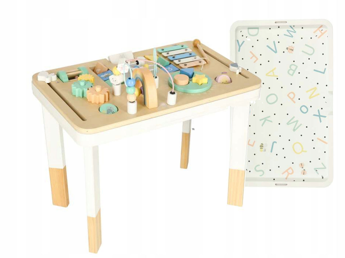 WOODEN SENSORY BOARD MANIPULATIVE WOODEN TABLE MONTESSORI 2IN1