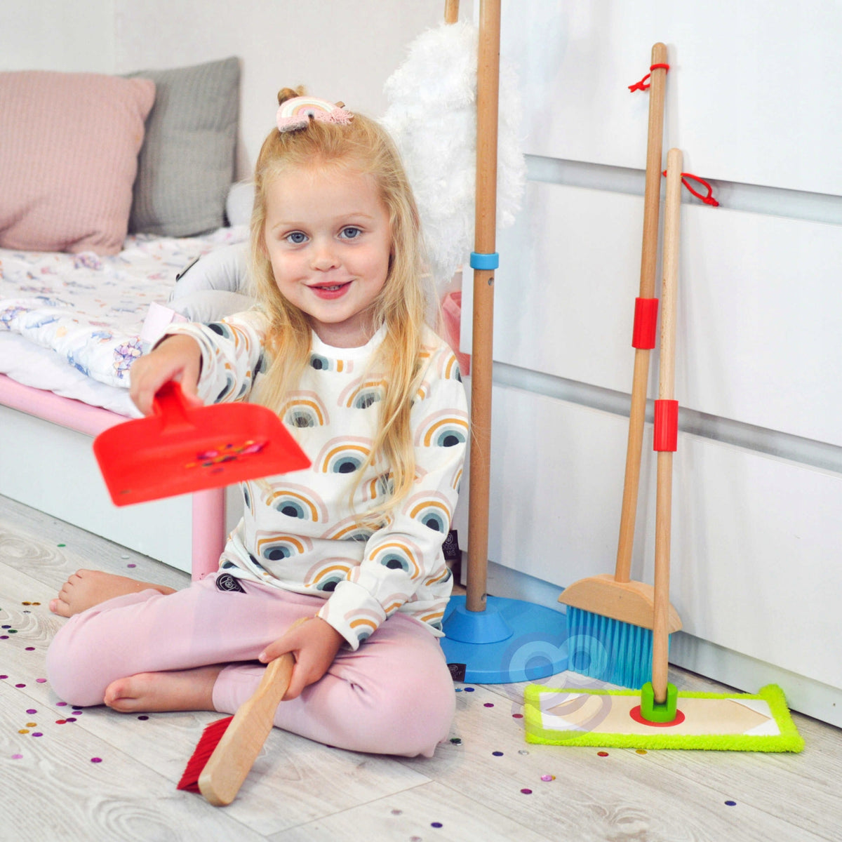 WOODEN SET XXL FOR CLEANING EDUCATIONAL FUN AND LEARNING TOOKY TOY Packaging status original