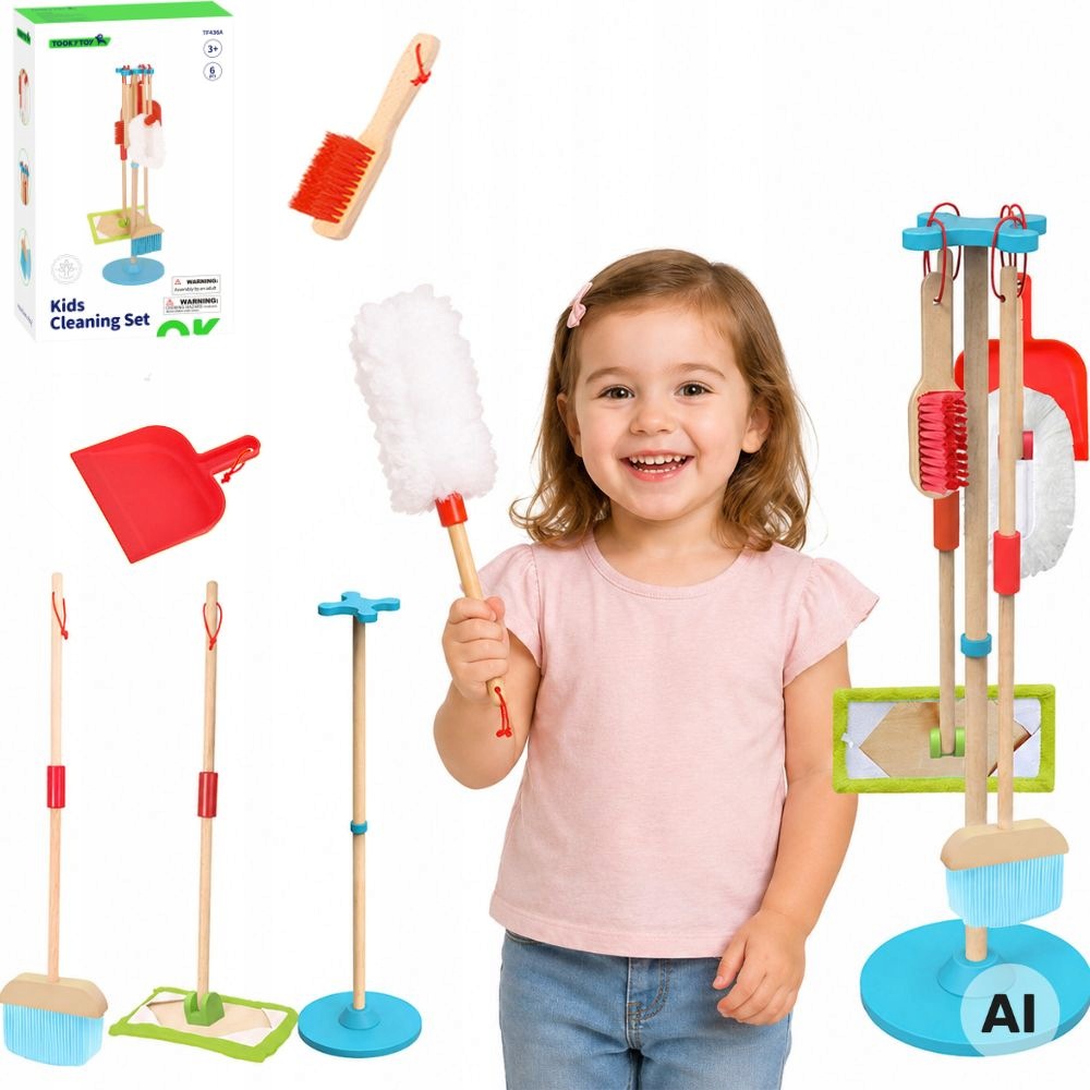 WOODEN SET XXL FOR CLEANING EDUCATIONAL FUN AND LEARNING TOOKY TOY