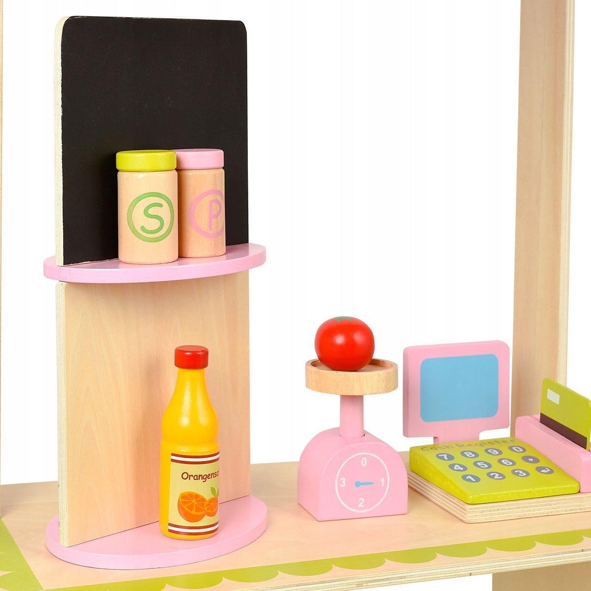 WOODEN SHOP STALL FOR CHILDREN CASH REGISTER WEIGHT FRUIT VEGETABLES 91 CM Manufacturer code F160
