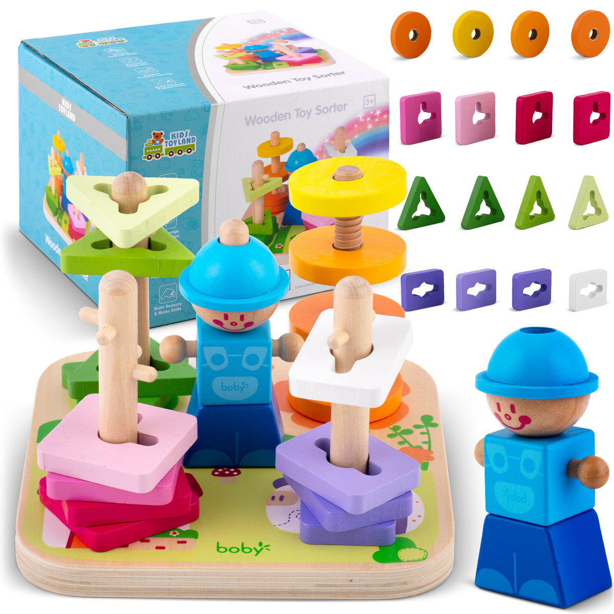 WOODEN SORTER EDUCATIONAL MANIPULATION PUZZLE FOR CHILDREN
