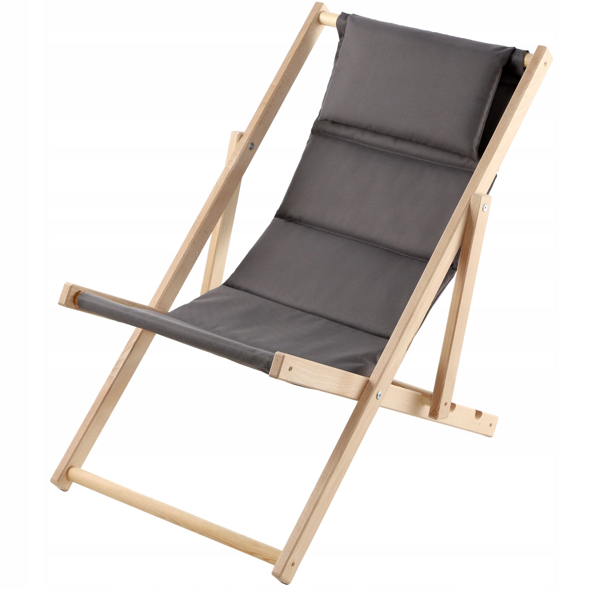 WOODEN SUN LOUNGER GARDEN BEACH FOLDING PILLOW Polish HIGH QUALITY