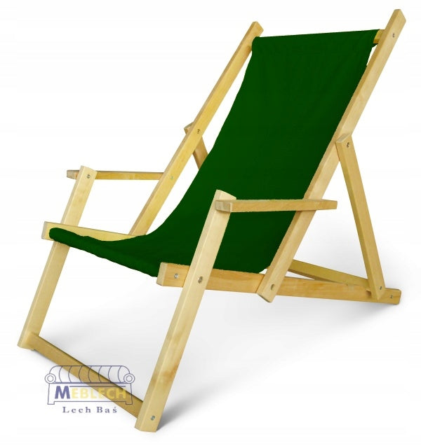 WOODEN SUN LOUNGER WITH ARMRESTS No.06 >MANUFACTURER<