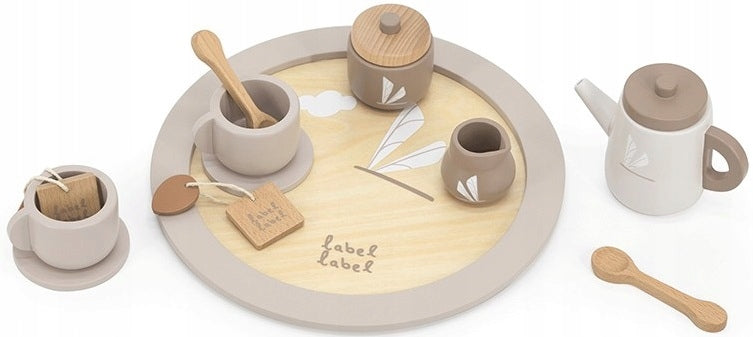 WOODEN TEA SET TOY FOR CHILD + ACCESSORIES LABEL LABEL Brand Label-Label