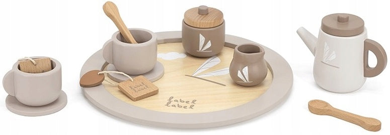 WOODEN TEA SET TOY FOR CHILD + ACCESSORIES LABEL LABEL Manufacturer code LLWT-24838
