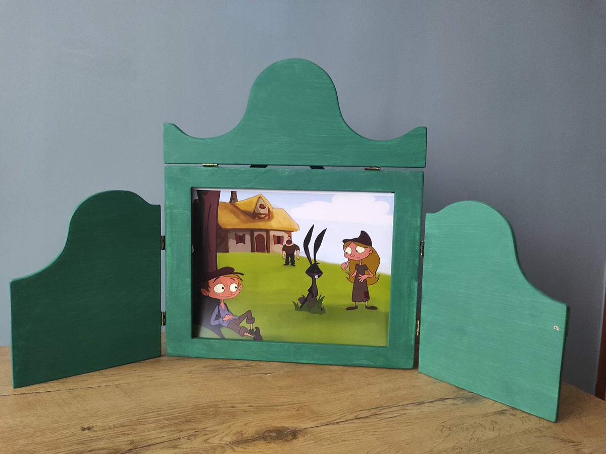 WOODEN THEATER KAMISHIBAI A3 DFZ- NEW COLOR!