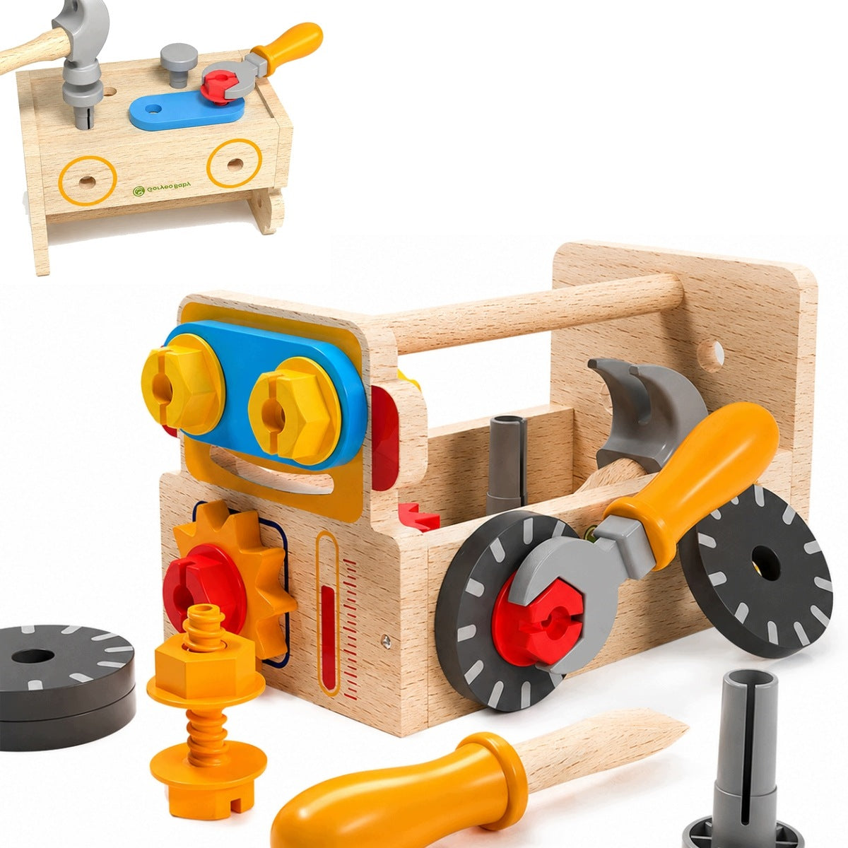 WOODEN TOOL BOX MONTESSORI TOOL SET FOR CHILDREN