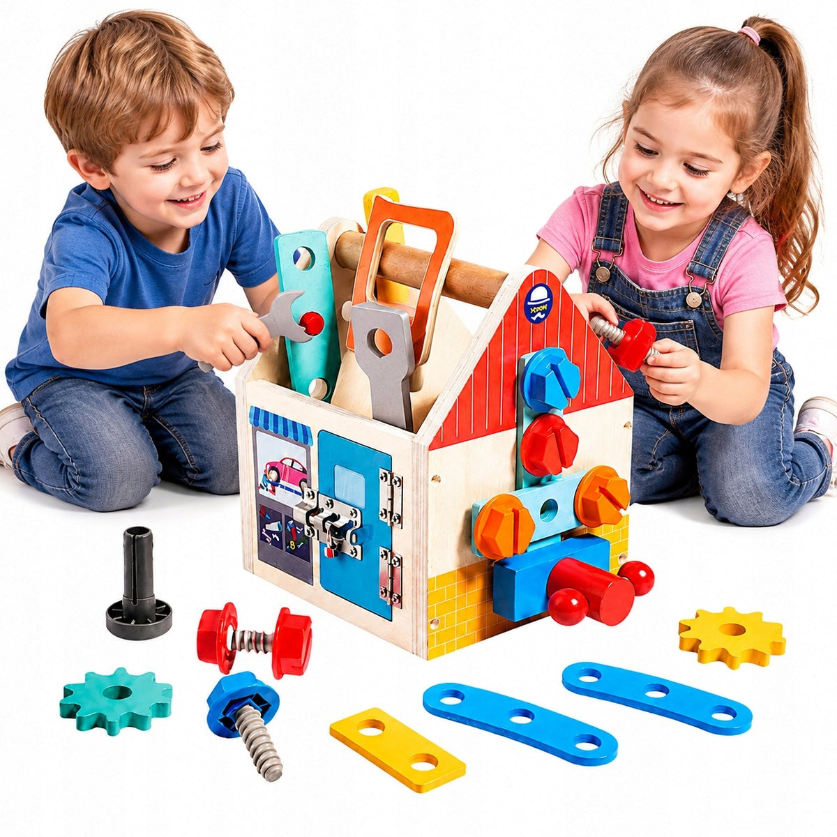 WOODEN TOOL BOX WORKSHOP SET MONTESSORI TOY