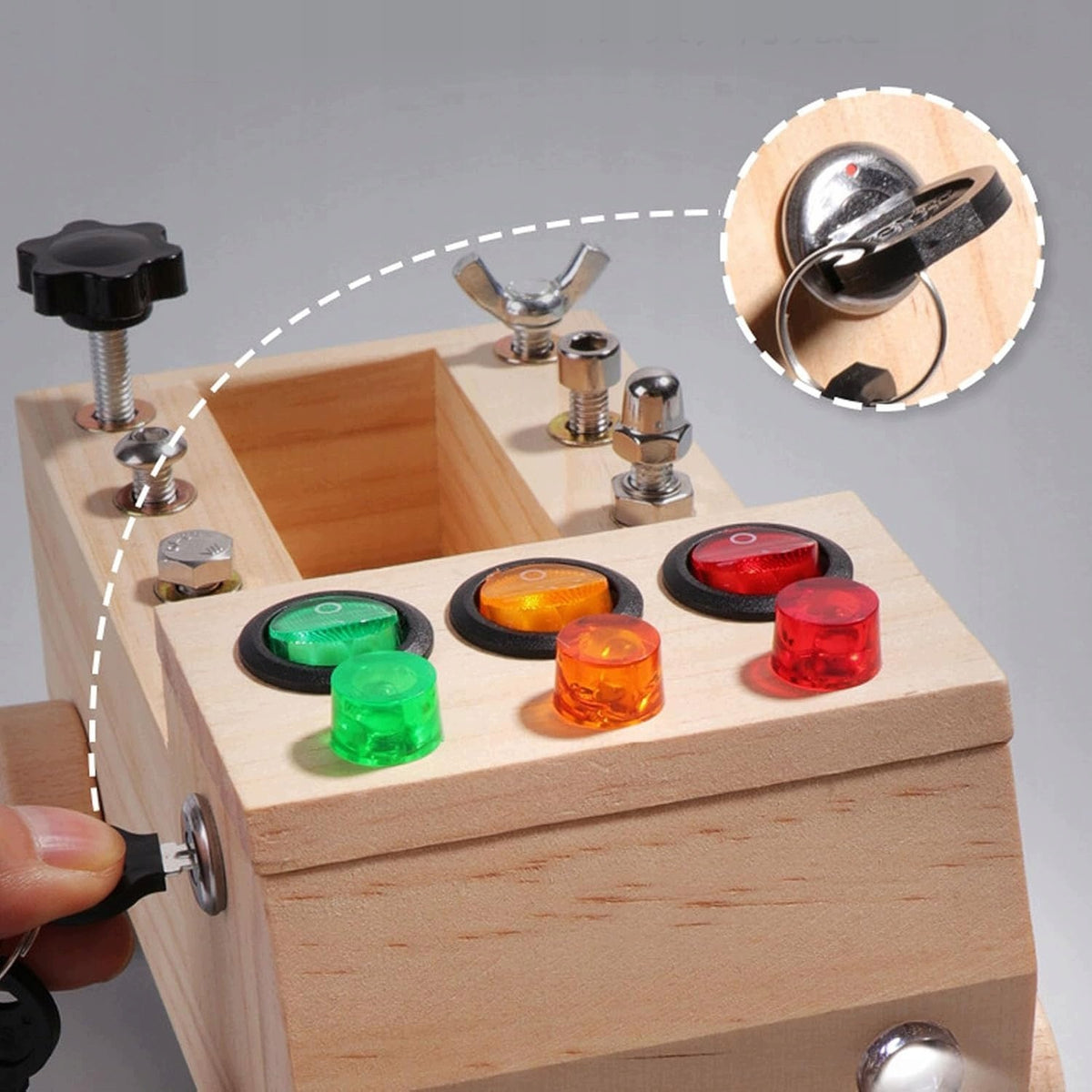 WOODEN TOY MONTESSORI CAR MANIPULATION BOARD SCREWS 3+ Packaging status original