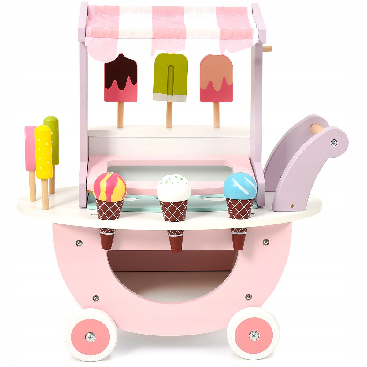 WOODEN TROLLEY WITH ICE CREAM SHOP Brand Bingo