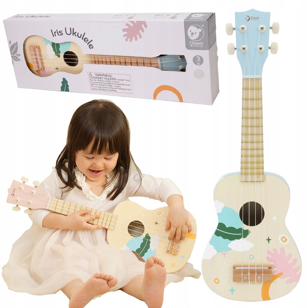 WOODEN UKULELE CHILDREN TO LEARN TO PLAY GUITAR STRINGS COVER CLASSIC WORLD Manufacturer code CW40560
