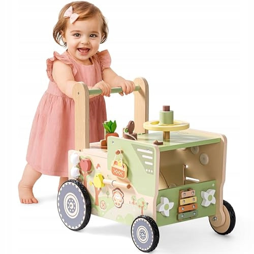 WOODEN WALKER FARM GREEN WRP34 FOR CHILDREN TO LEARN TO WALK HOME Brand no brand
