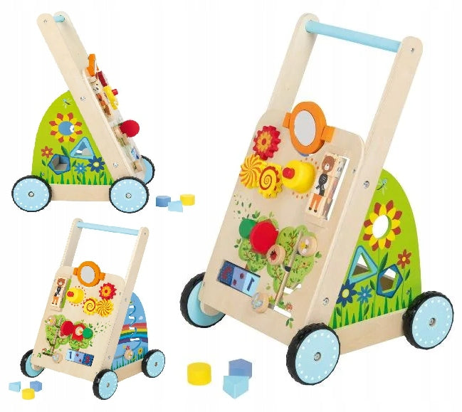 WOODEN WALKER PUSHER Educational Activation Ride-On for CHILD 6in1