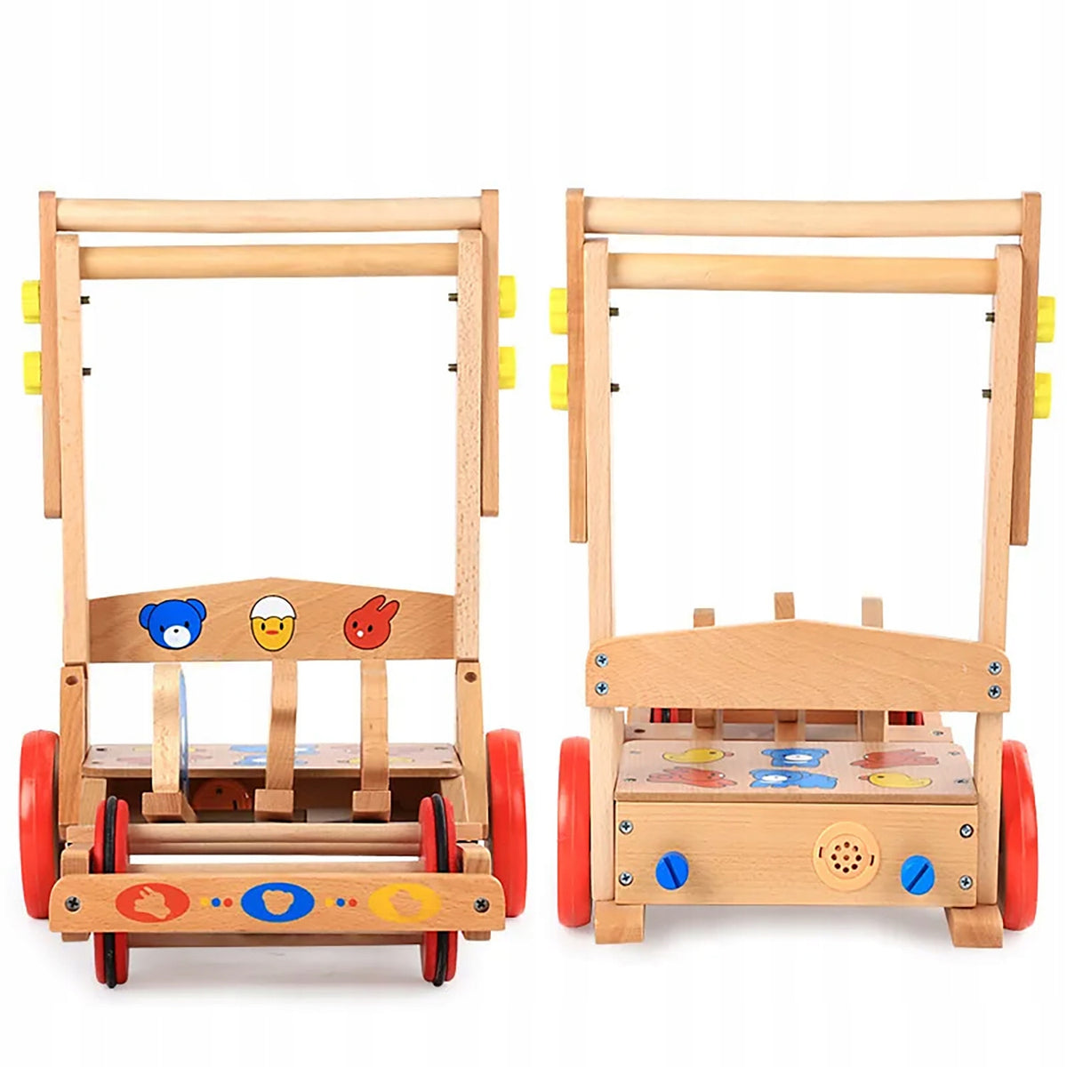 WOODEN WALKER PUSHER INTERACTIVE JUMPING ANIMALS ADJUSTABLE Packaging status original
