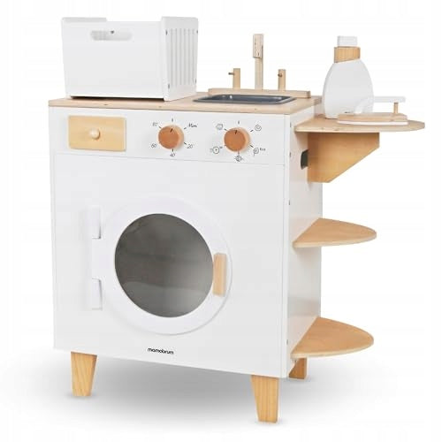 WOODEN WASHING MACHINE FOR CHILDREN IRON BASKET LAUNDRY SET FOR HOME Brand no brand
