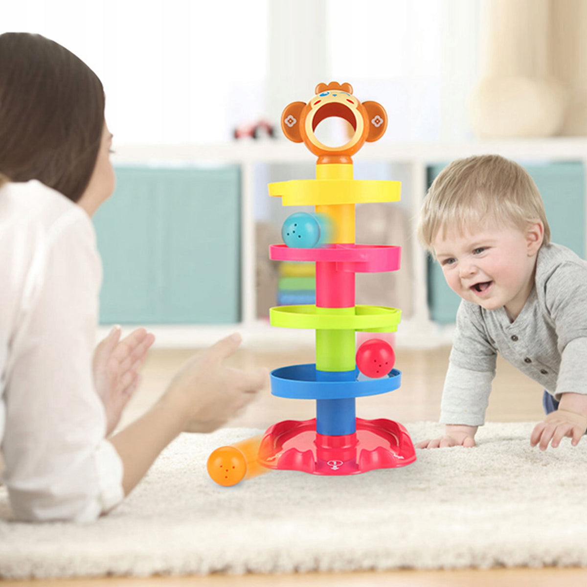 WOOPIE BABY Bullet Ball Track Set Spiral + 3 Balls Brand Woopie