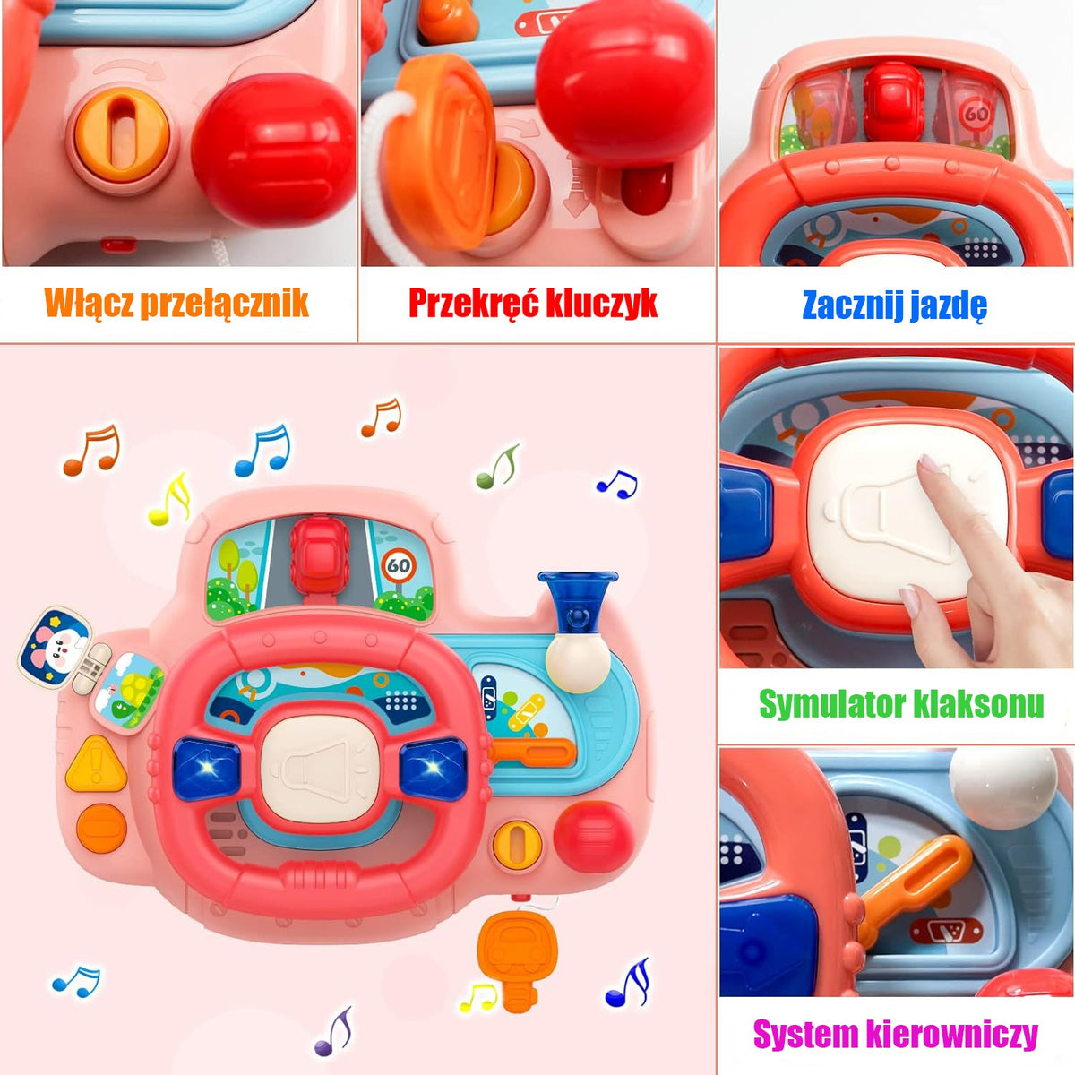 WOOPIE BABY Car Steering Wheel Interactive with Sound Lights Kid's age 3+ years