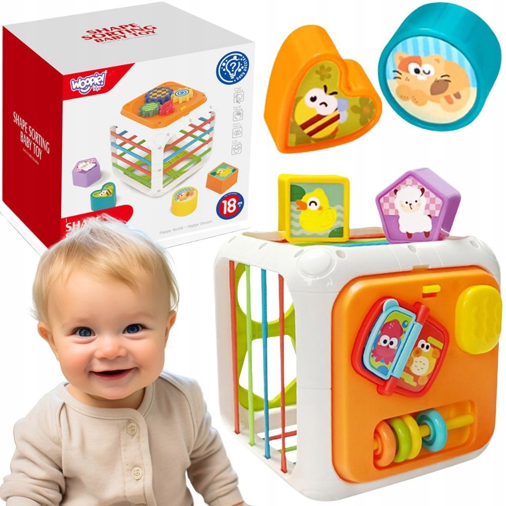WOOPIE BABY Educational Cube Sorter 4in1 Shapes 18m+