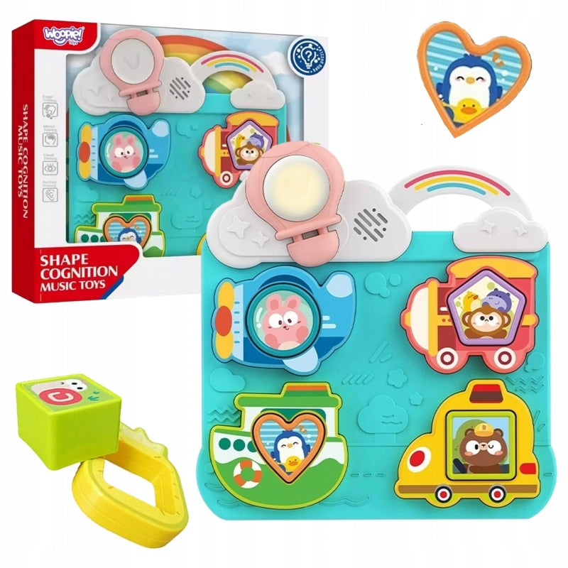 WOOPIE BABY Interactive Puzzle Match Vehicles and Animals Blue EDU Brand Woopie