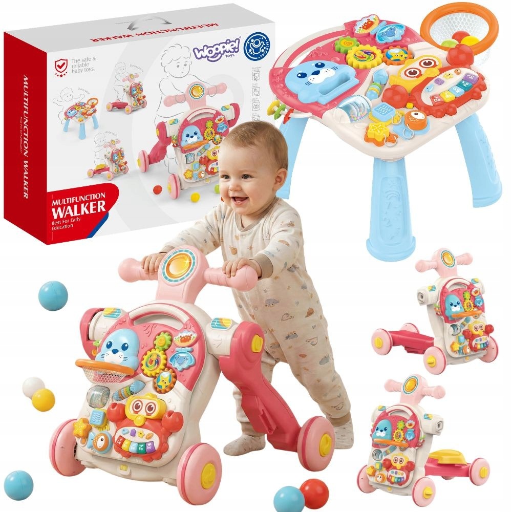WOOPIE BABY Pusher Walker Educational Table Scooter Ride-On 4in1