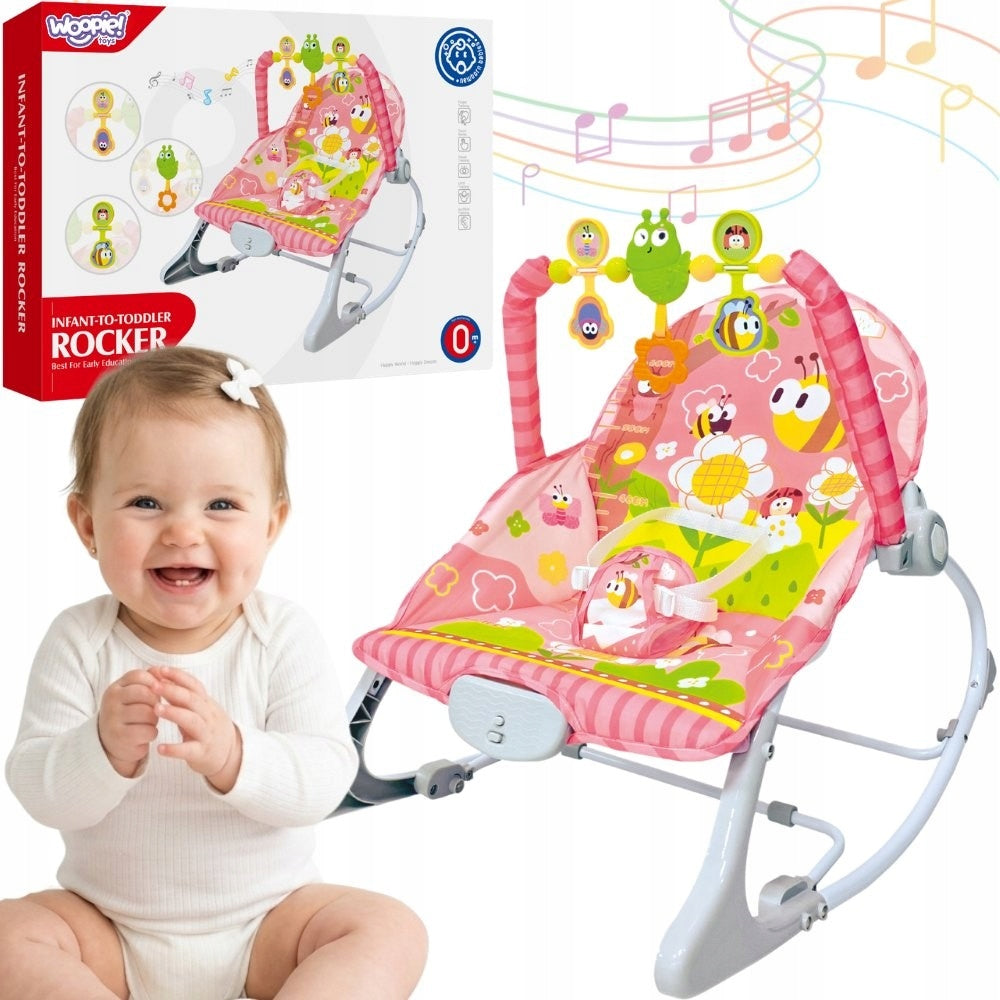 WOOPIE BABY Rocker Lounger With Vibrations And Headband Pink