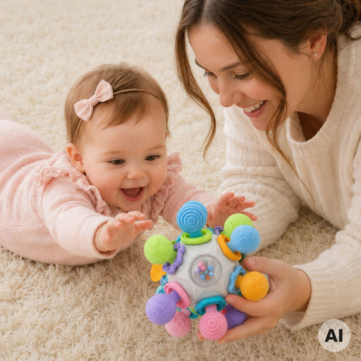 WOOPIE BABY Sensory Toy Teether Ball 3in1 Ball 6m+ Customs tariff code 95030095