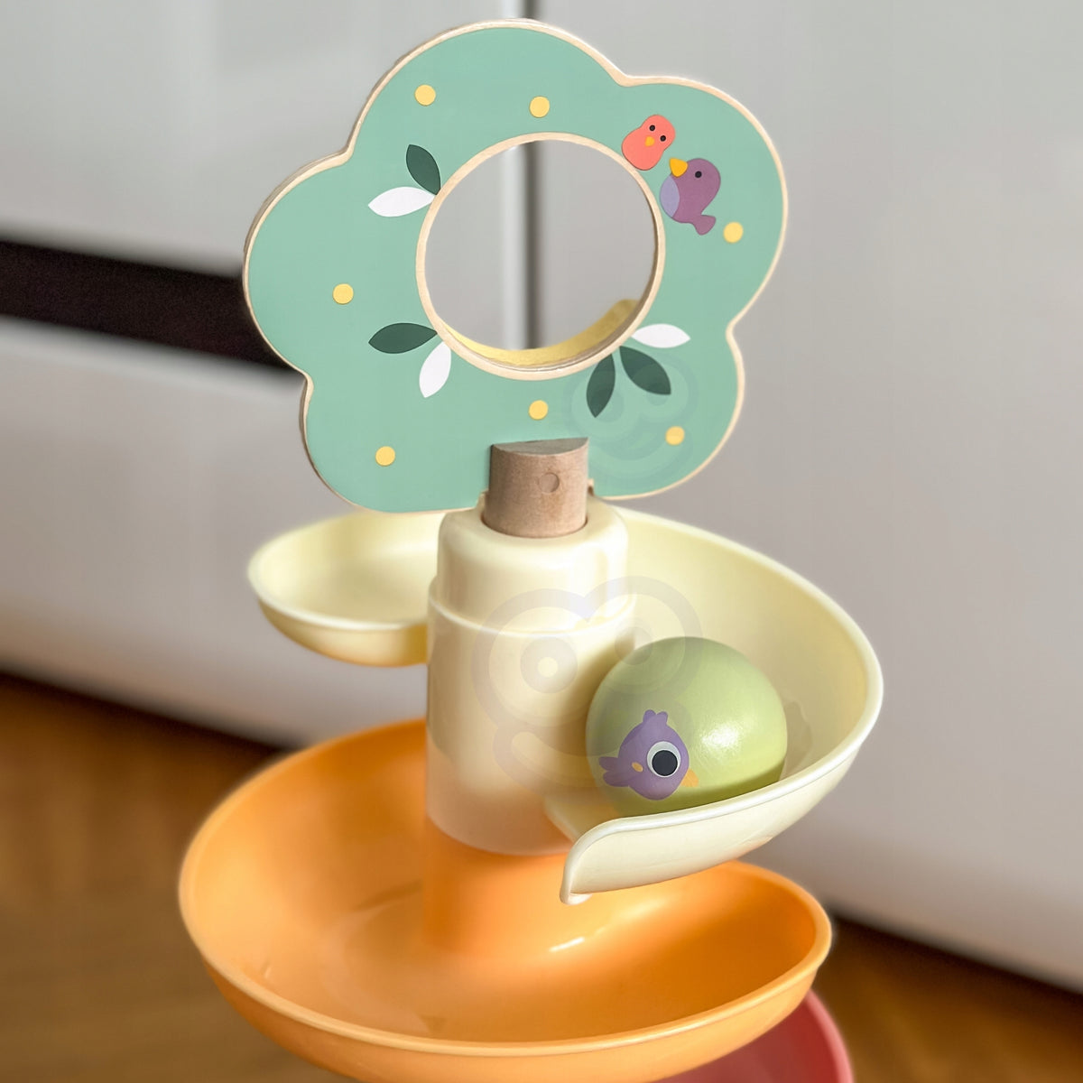 WOOPIE GREEN Wooden Ball Track with Sound Effects Cymbals FSC Manufacturer code 56461