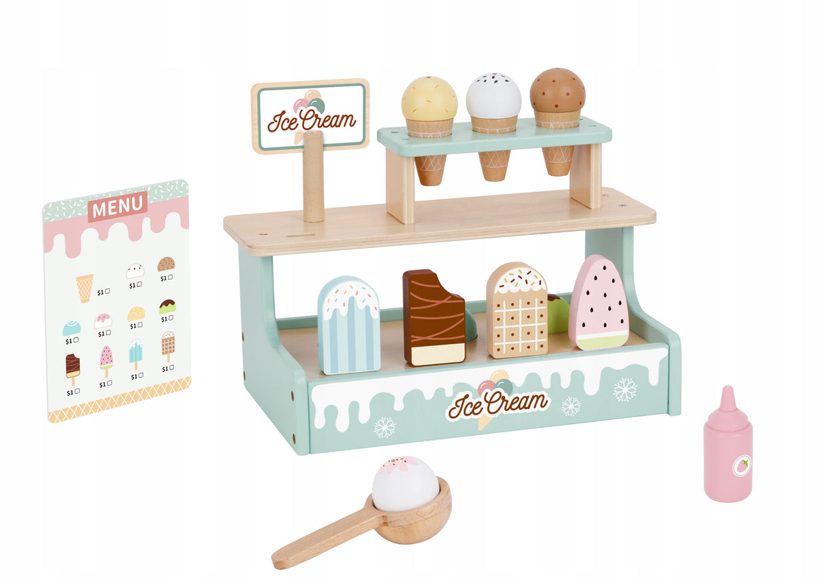 WOOPIE GREEN Wooden Ice Cream Shop Ice Cream Set 16 EL Stragan 3L+ EAN (GTIN) 5906280652708