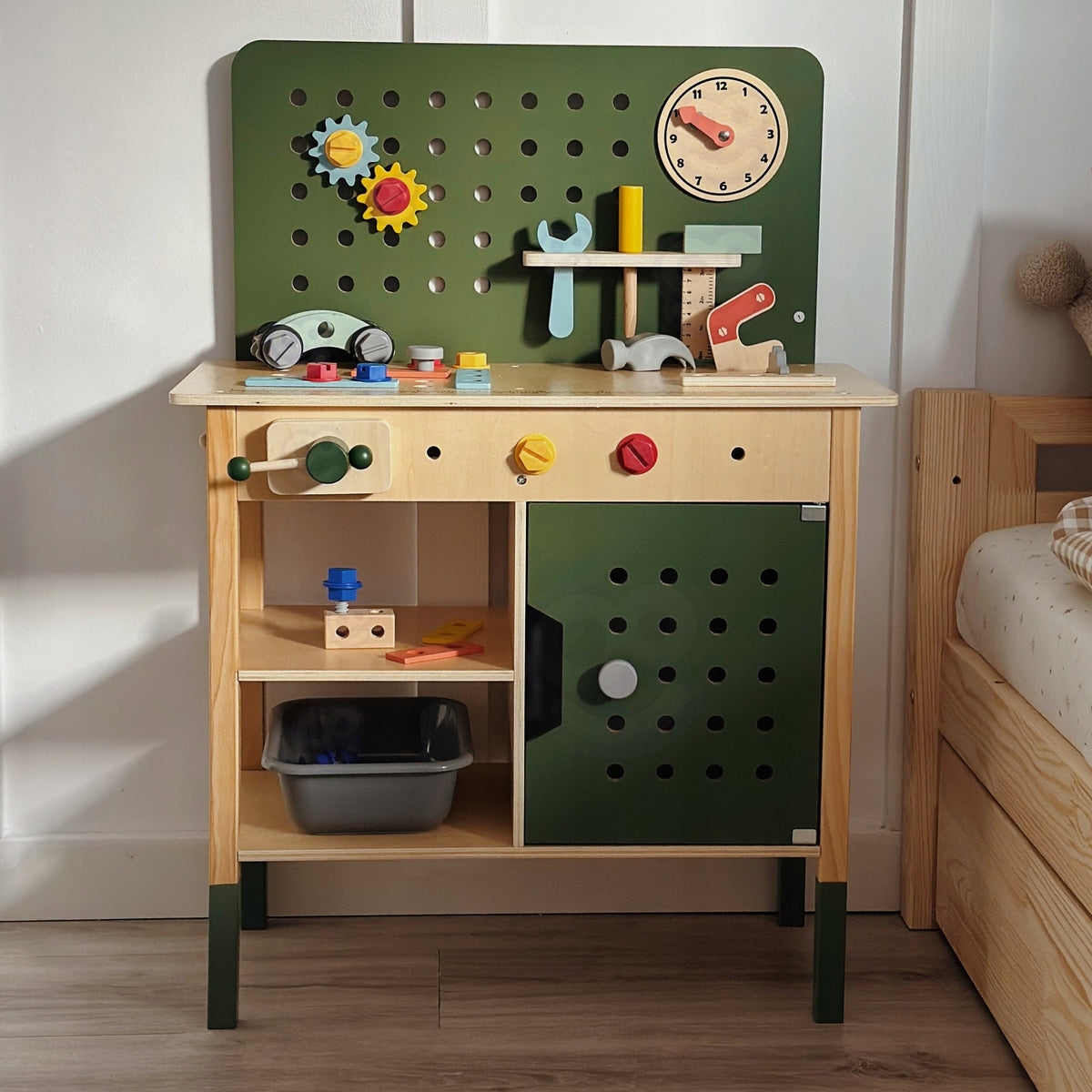 WOOPIE GREEN Wooden STEM Workshop Set with Tools Brand Woopie