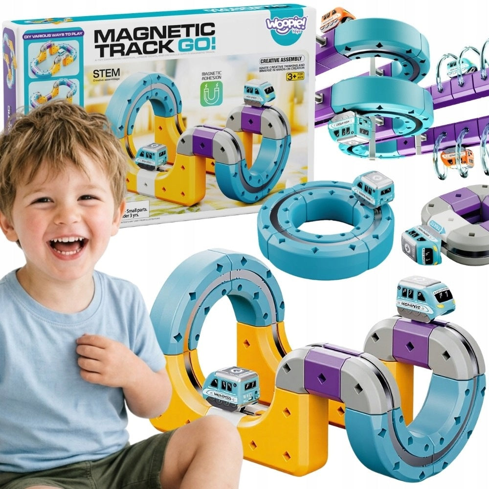 WOOPIE Magnetic Railway Track Construction Kit with Attraction Effect