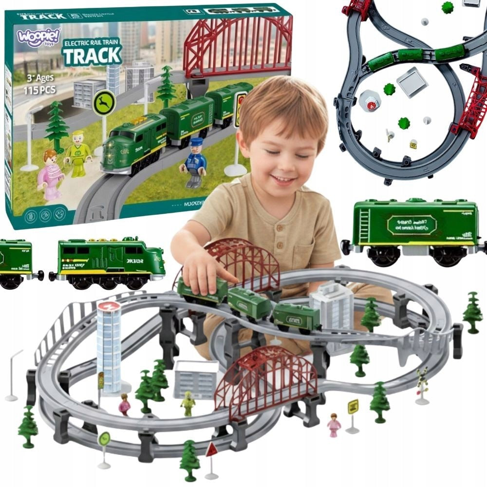 WOOPIE Modern Electric Queue Track XXL Locomotive Cargo Set 128 e