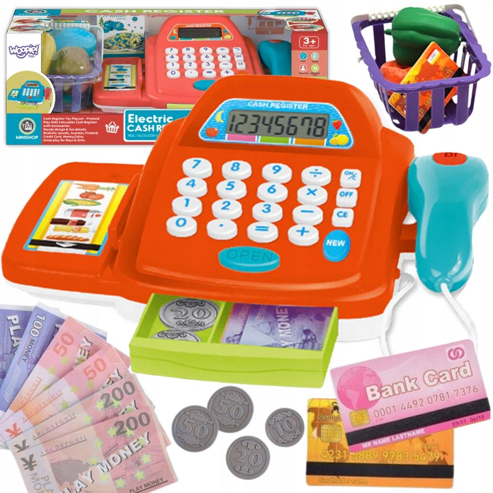 WOOPIE Shop Cash Register with Calculator and Accessories