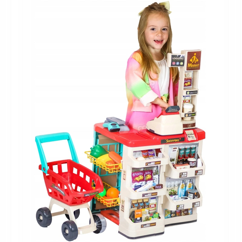 WOOPIE Shop Supermarket with Shopping Cart Weight Cash Register Scanner 48 Ac. Manufacturer code 0716053829979