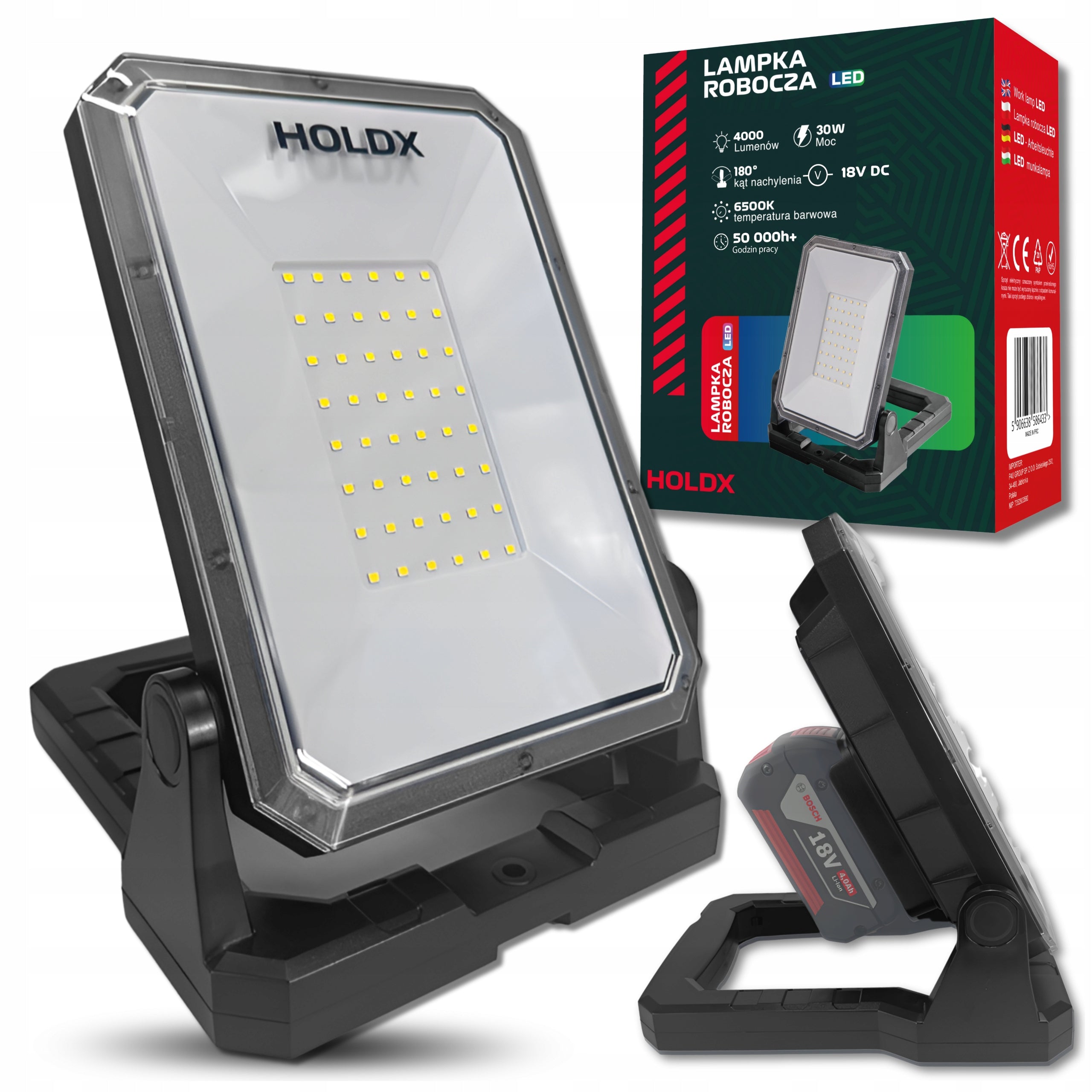 WORKING LAMP HALOGEN LED FOR BOSCH WITH USB 6500K PORTABLE CONSTRUCTION STRONG
