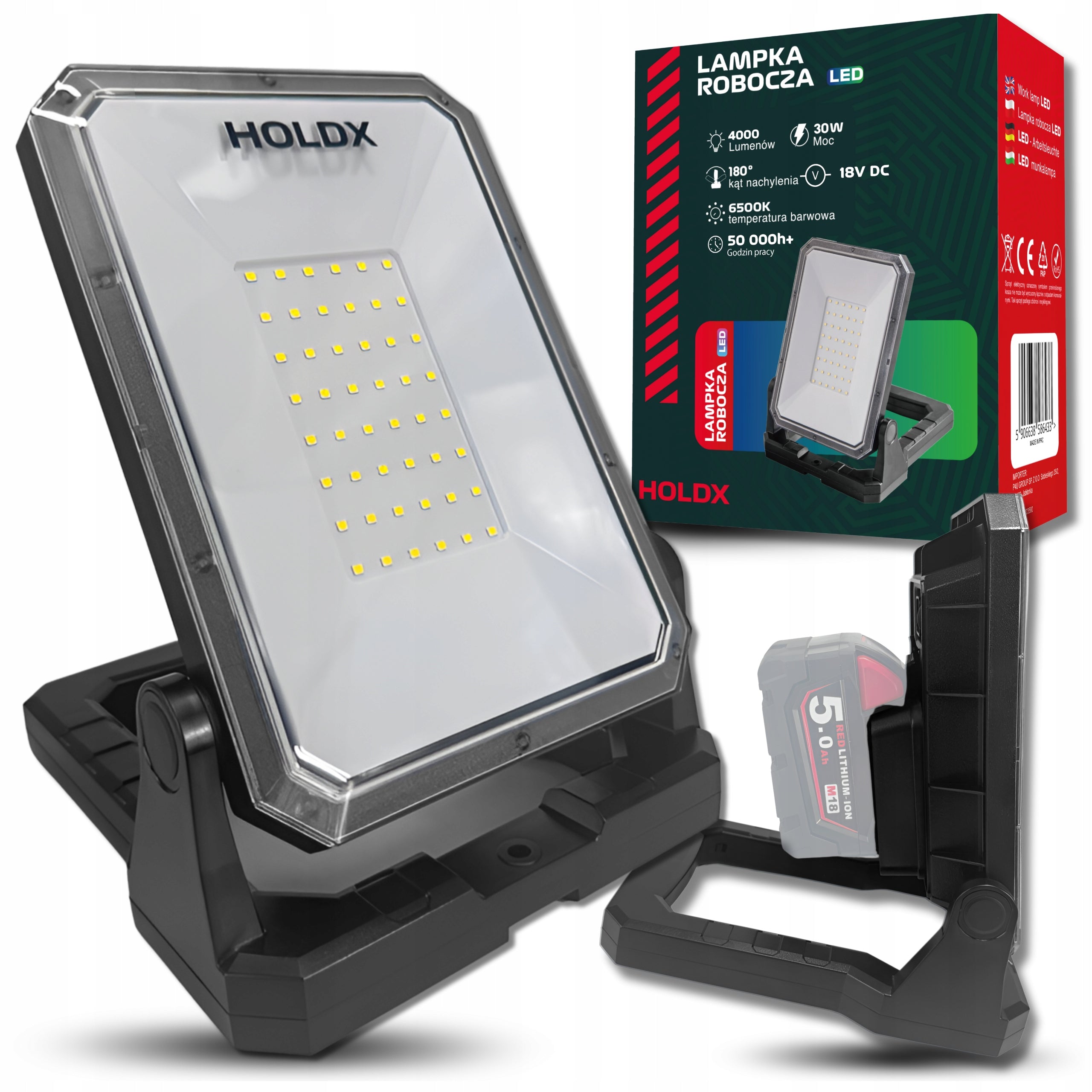 WORKING LAMP HALOGEN LED FOR MILWAUKEE USB 6500K PORTABLE CONSTRUCTION STRONG