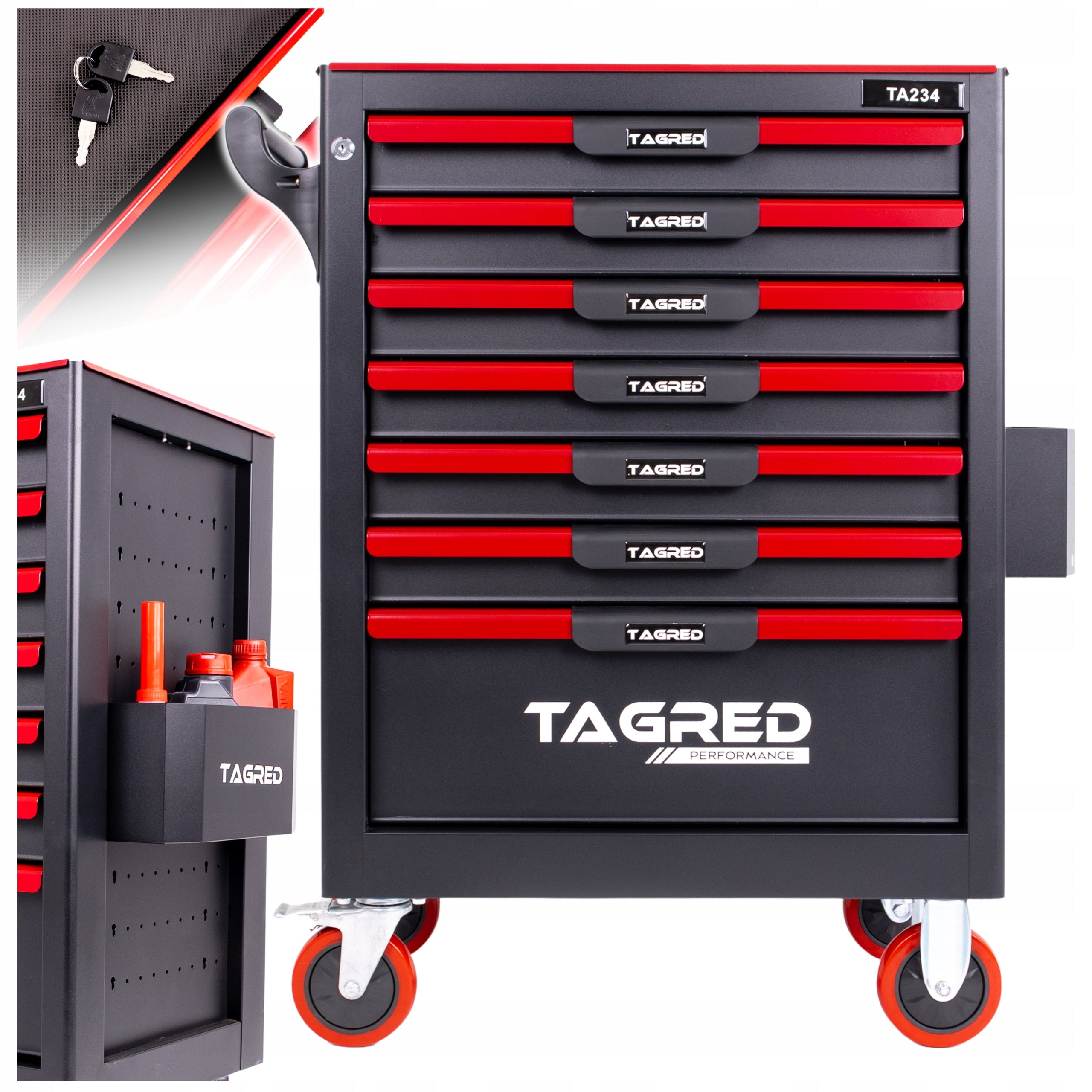 WORKSHOP CABINET SERVICE TROLLEY REINFORCED EMPTY + KEY Manufacturer code TA234