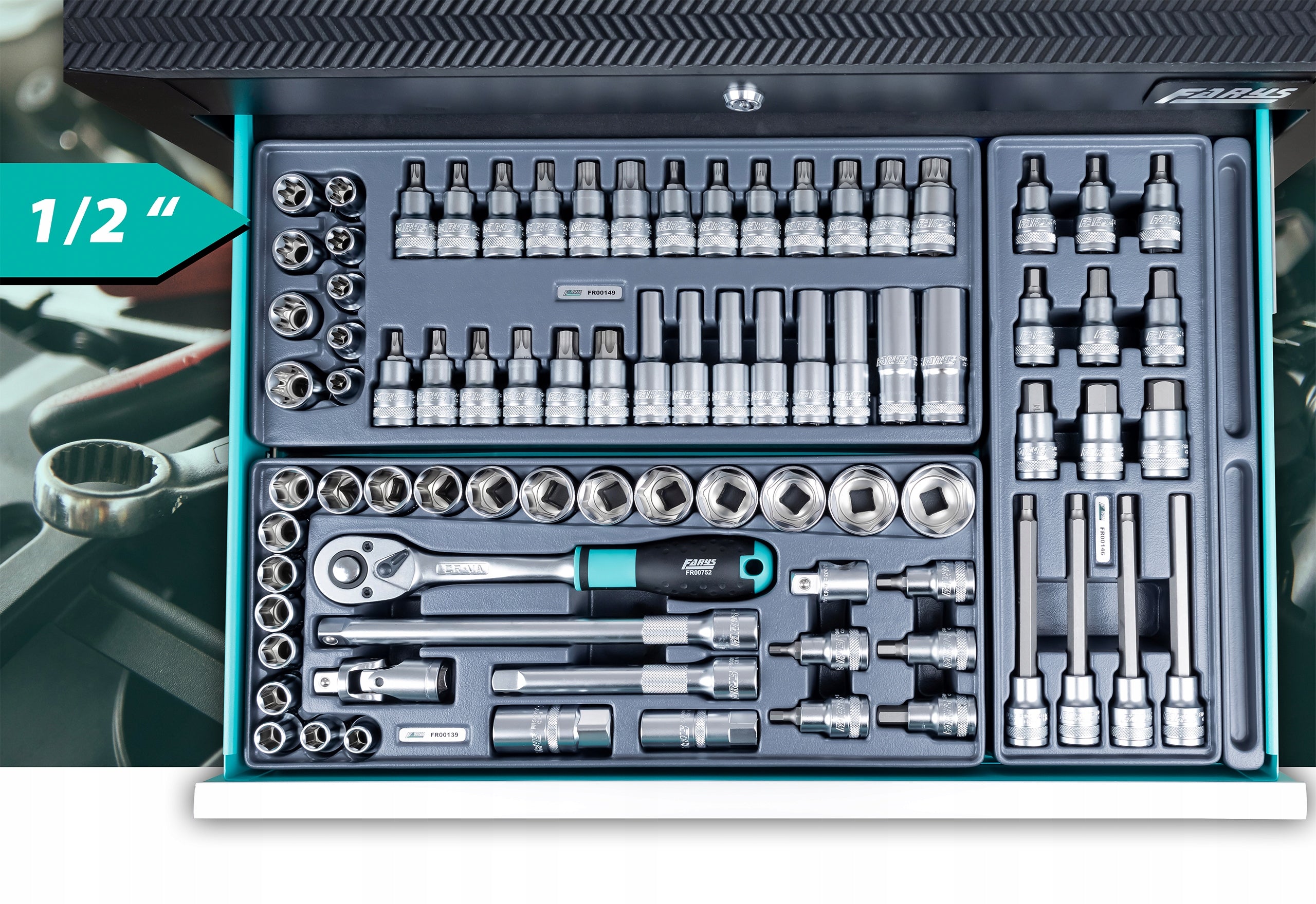 WORKSHOP CABINET TOOL TROLLEY + EQUIPMENT 297el. FR4045 -F6 Manufacturer code FR4045 -F6