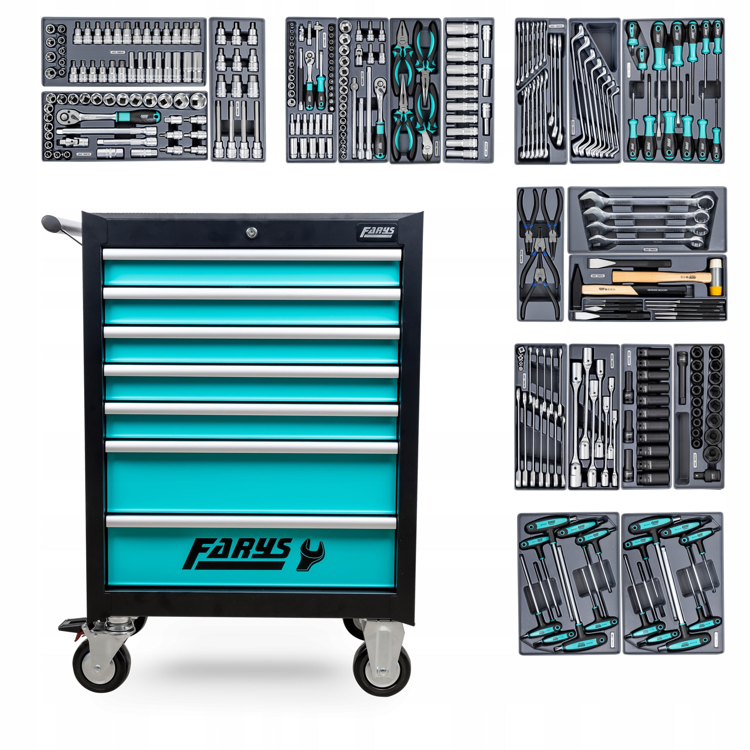 WORKSHOP CABINET TOOL TROLLEY + EQUIPMENT 297el. FR4045 -F6