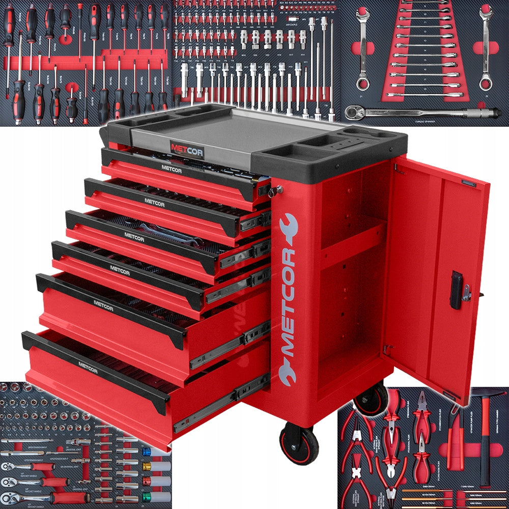 WORKSHOP CABINET TOOL TROLLEY METCOR WITH TOOLS CD3306EDGE TOOLS